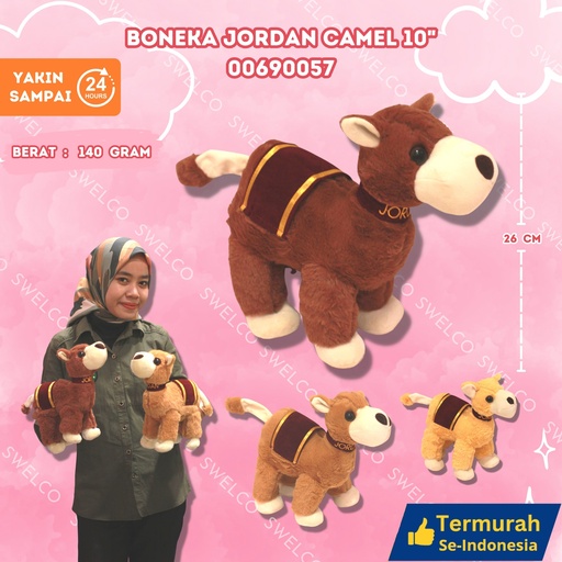 [00690057] BONEKA JORDAN CAMEL 10" ANIMAL KECIL DUDUK UNTA