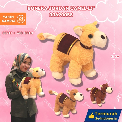 [00690058] BONEKA JORDAN CAMEL 13" DUDUK UNTA