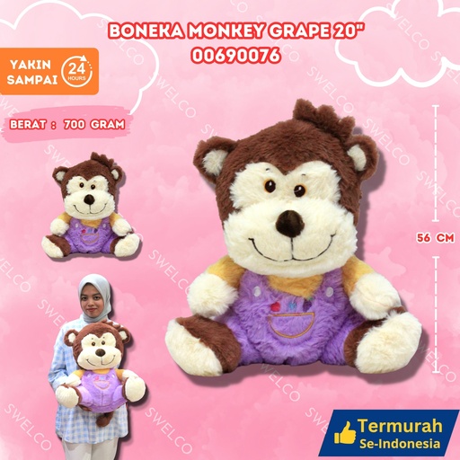 [00690076] BONEKA MONKEY GRAPE 20"