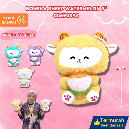 [00690096] BONEKA SHEEP WATERMELON 9" KAMBING SEMANGKA