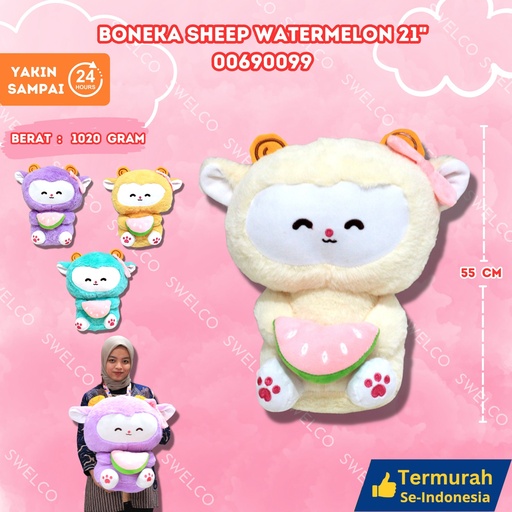 [00690099] BONEKA SHEEP WATERMELON 21" BERBULU SEMANGKA