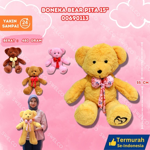 [00690113] BONEKA BEAR PITA 15" SEDANG RICHIE