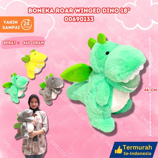 [00690133] BONEKA ROAR WINGED DINO 18" MANGAP BESAR