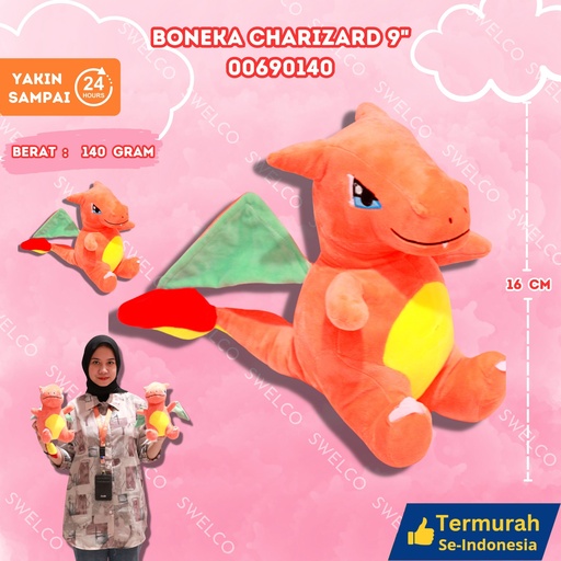 [00690140] BONEKA CHARIZARD 9" ANIMAL