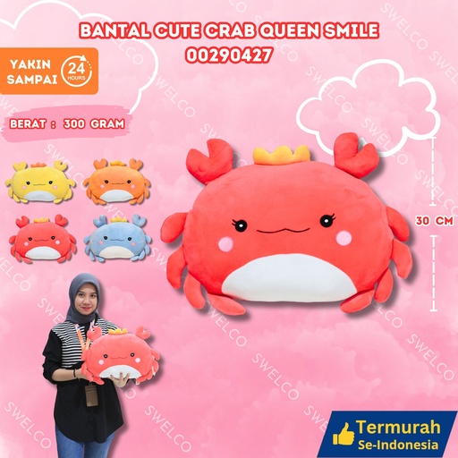 [00290427] BANTAL CUTE CRAB QUEEN SMILE TIDUR KEPALA KEPITING