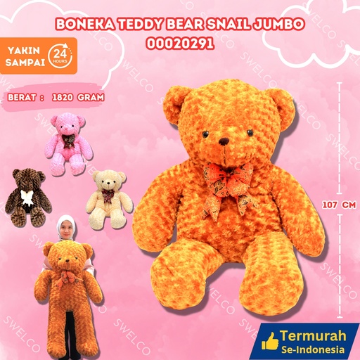 [00020291] BONEKA TEDDY BEAR SNAIL JUMBO BESAR PITA BEEAR