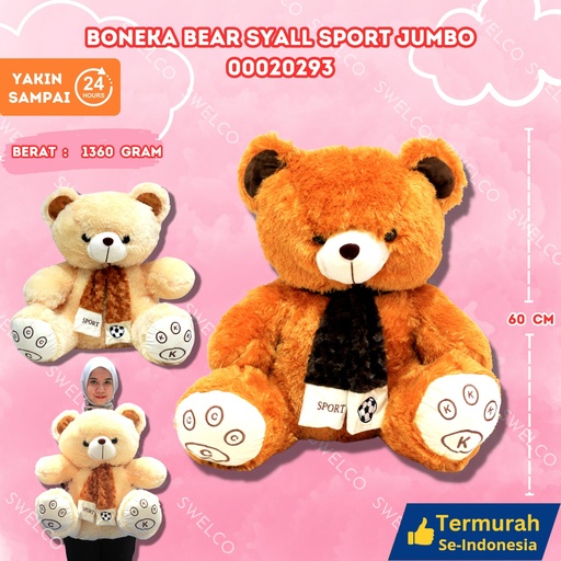 [00020293] BONEKA BEAR SYALL SPORT JUMBO PITA