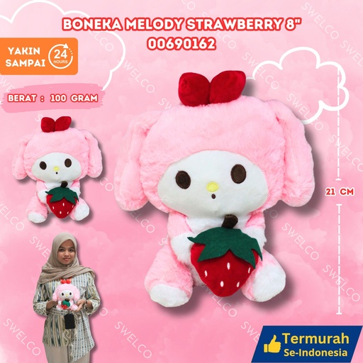 [00690162] BONEKA MELODY STRAWBERRY 8" KECIL SANRIO