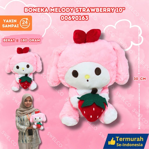 [00690163] BONEKA MELODY STRAWBERRY 10" KECIL SANRIO