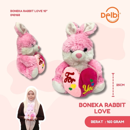 [040168] BONEKA RABBIT LOVE 10"