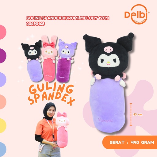 [00690168] GULING SPANDEX KUROMI-MELODY 12CM SANRIO KUROMI KECIL KARAKTER MELODY