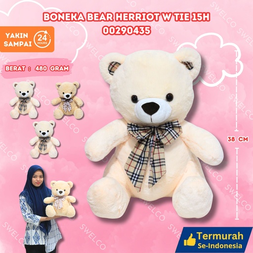 [00290435] BONEKA BEAR HERRIOT W TIE 15H PITA SEDANG