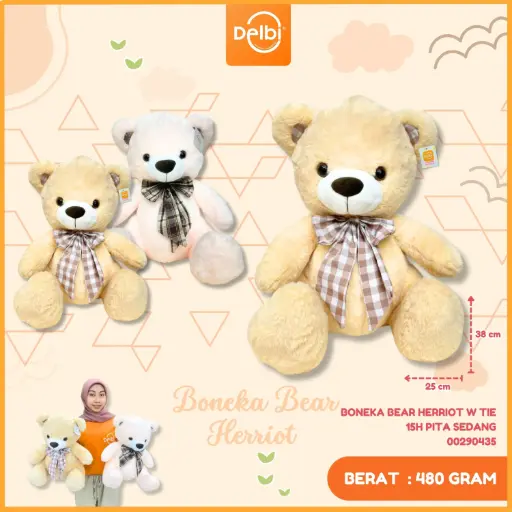 [00290435] BONEKA BEAR HERRIOT W TIE 15H PITA SEDANG