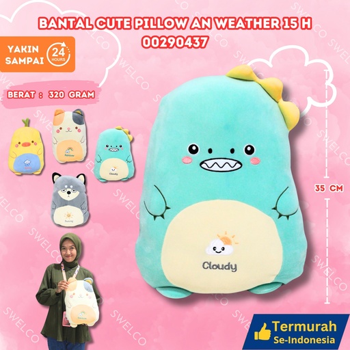 [00290437] BANTAL CUTE PILLOW AN WEATHER 15H KEPALA KARAKTER HEAD