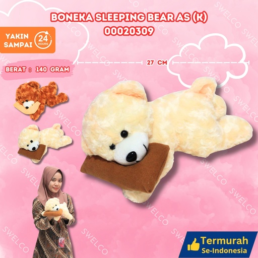 [00020309] BONEKA SLEEPING BEAR AS (K) KECIL K" TIDUR