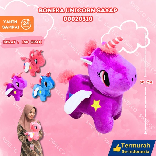 [00020310] BONEKA UNICORN SAYAP TANDUK KECIL PONY KUDA