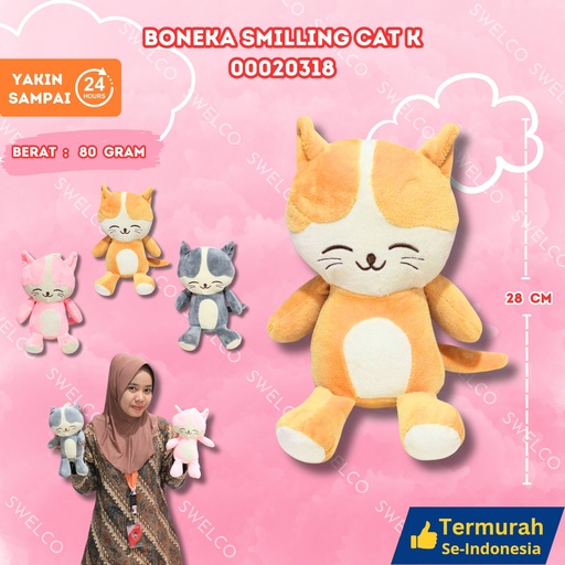 [00020318] BONEKA SMILLING CAT K KUCING KECIL DUDUK K"