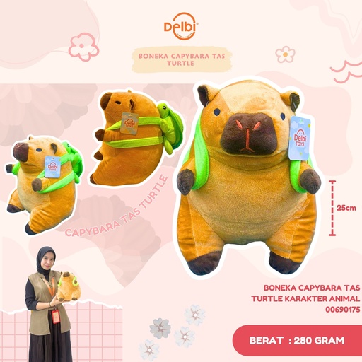 [00690175] BONEKA CAPYBARA TAS TURTLE KARAKTER ANIMAL