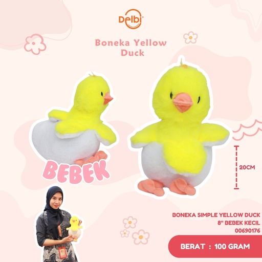 [00690176] BONEKA SIMPLE YELLOW DUCK 8" BEBEK KECIL