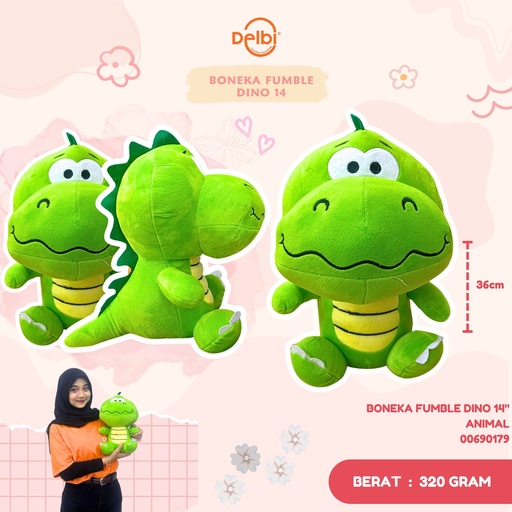 [00690179] BONEKA FUMBLE DINO 14" ANIMAL