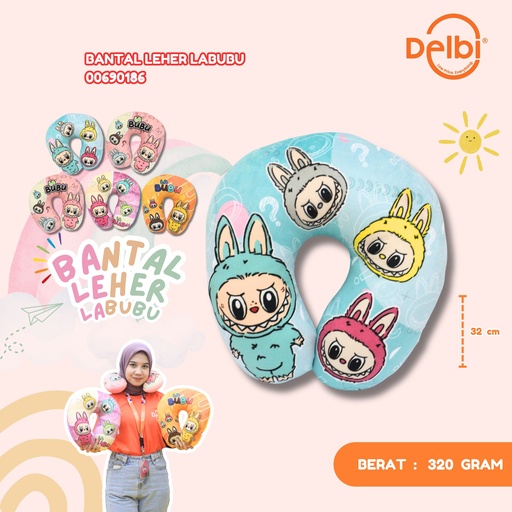 [00690186] BANTAL LEHER LABUBU PRINTING KARAKTER BONEKA