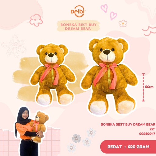 [00290047] BONEKA BEST BUY DREAM BEAR 22"