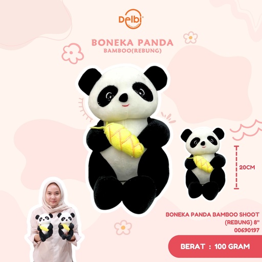 [00690197] BONEKA PANDA BAMBOO SHOOT (REBUNG) 8"