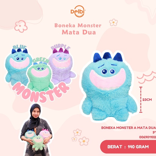 [006901102] BONEKA MONSTER A MATA DUA 9"