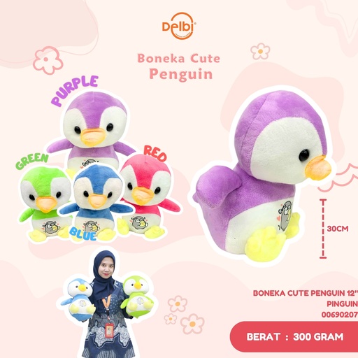 [00690207] BONEKA CUTE PENGUIN 12" PINGUIN