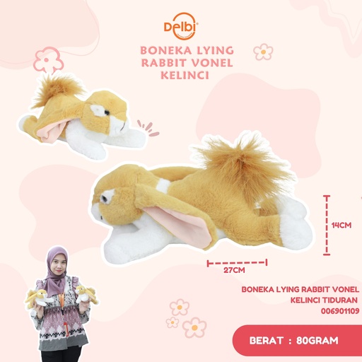 [006901109] BONEKA LYING RABBIT VONEL KELINCI TIDURAN 