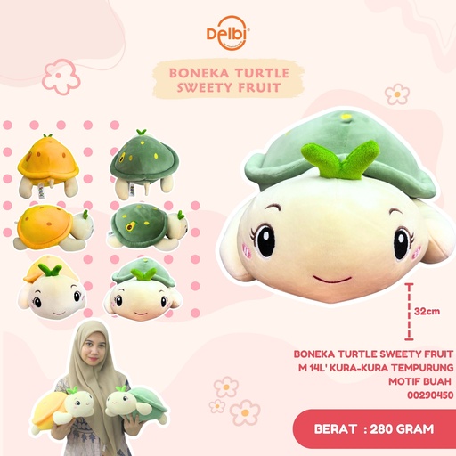 [00290450] BONEKA TURTLE SWEETY FRUIT M 14L' KURA-KURA TEMPURUNG MOTIF BUAH 