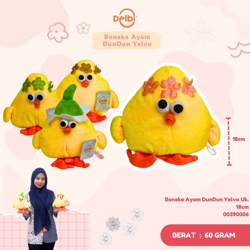[00390006] Boneka Ayam DunDun Yelvo 7H”