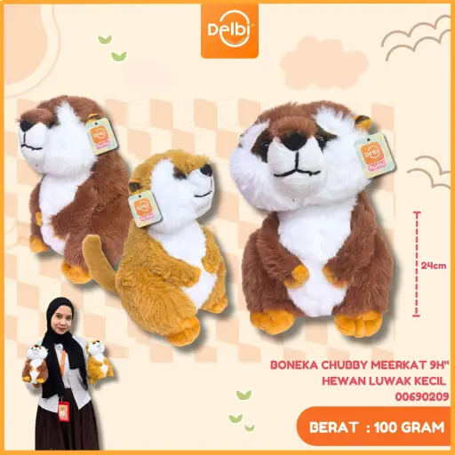 [00690209] BONEKA CHUBBY MEERKAT 9H" HEWAN LUWAK KECIL 