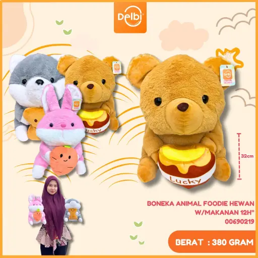 [00690219] BONEKA ANIMAL FOODIE HEWAN W/MAKANAN 12H"