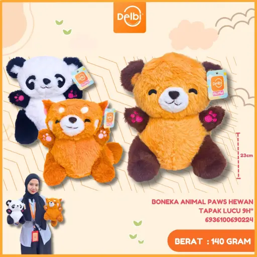 [6936100690224] BONEKA ANIMAL PAWS HEWAN TAPAK LUCU 9H"
