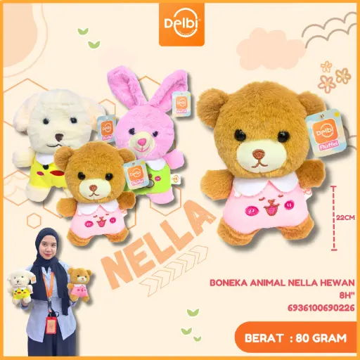 [6936100690226] BONEKA ANIMAL NELLA HEWAN 8H"