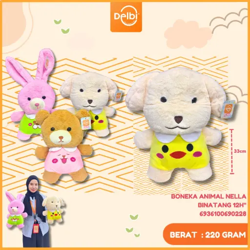 [6936100690228] BONEKA ANIMAL NELLA BINATANG 12H"
