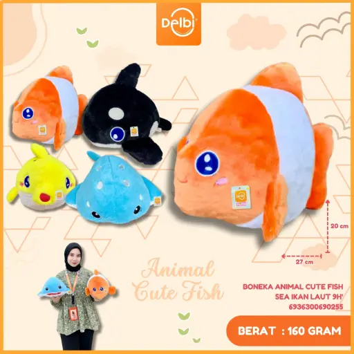 [6936300690255] Boneka Animal Cute Fish Sea Ikan Laut 9H'