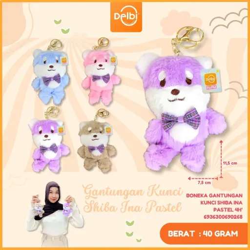 [6936300690268] Boneka Gantungan Kunci Shiba Ina Pastel 4H'