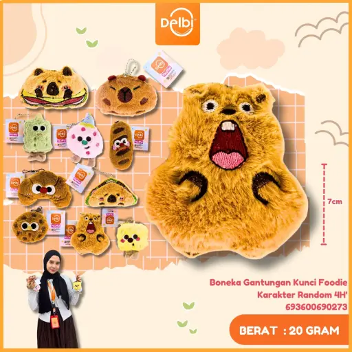 [693600690273] Boneka Gantungan Kunci Foodie Karakter Random 4H'