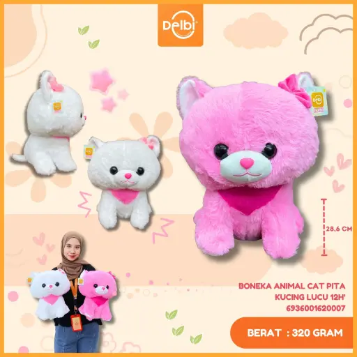 [6936001620007] BONEKA ANIMAL CAT PITA KUCING LUCU 12H'